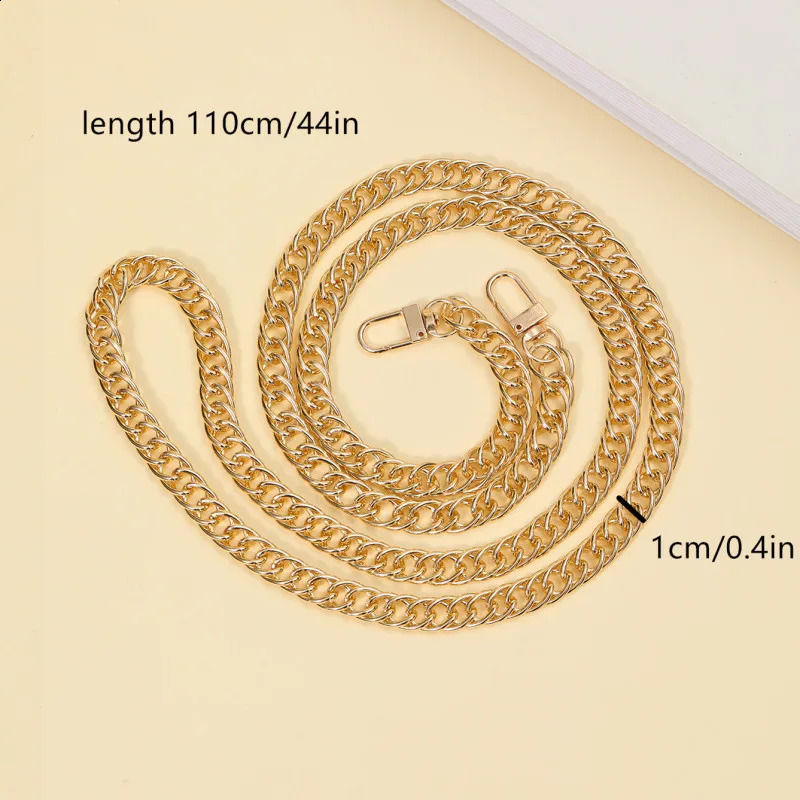 110cm Aluminum Chain Fashion Style With Stainless Lobster Clasp Golden Bag For Diy Accessories Strap Replacement 250213