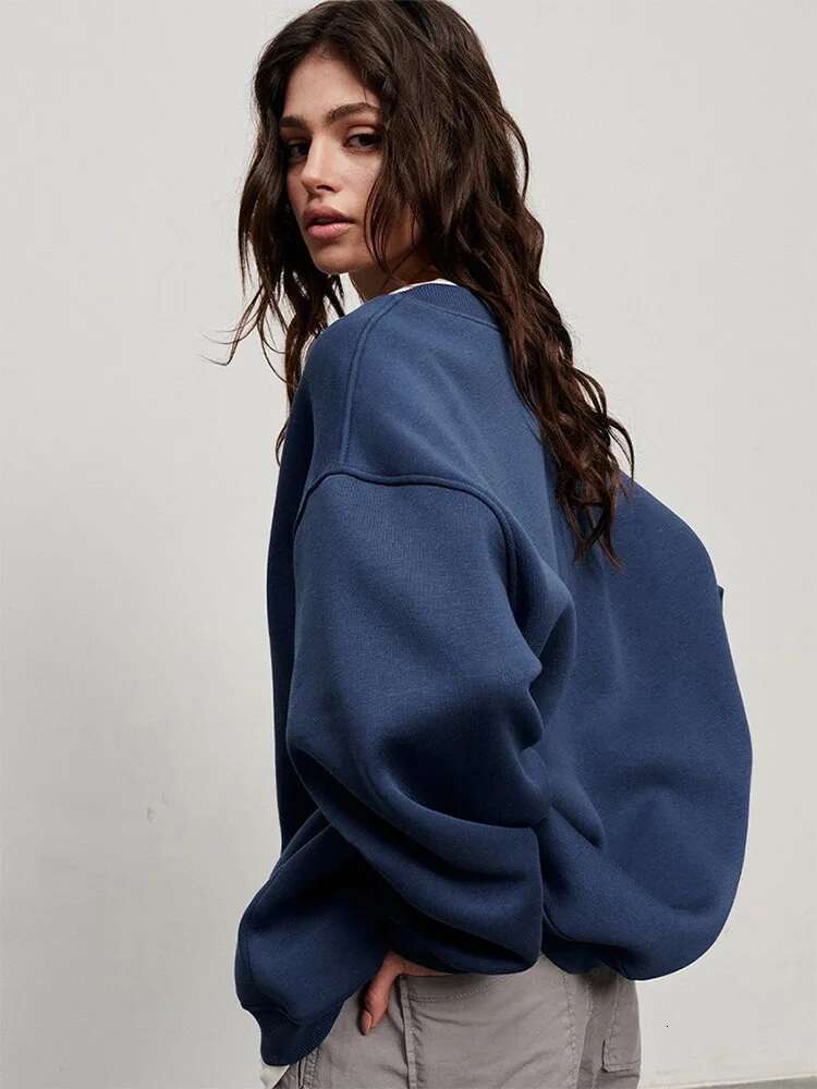 Hoodies & Sweatshirts for Women Autumn Winter Thick Warm Fleece Sweatshirt Girls Streetwear Loose Pullovers