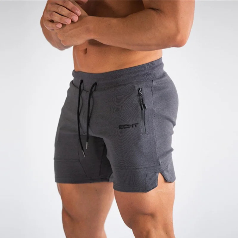Mens Zip pocket sweatpants Fitness Gyms Shorts Men Summer Running Short Pants Male Jogger mesh Workout Beach sports short pants 250218