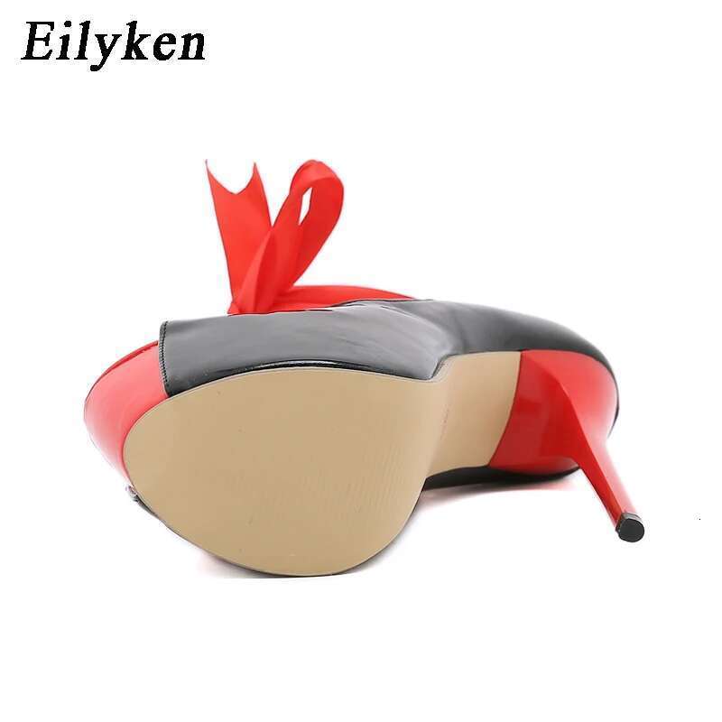 Sexy Thin Heels Woman Pumps Fashion Round Toe Sgback Ankle Strap Party Nightclub Stripper Platform Shoes