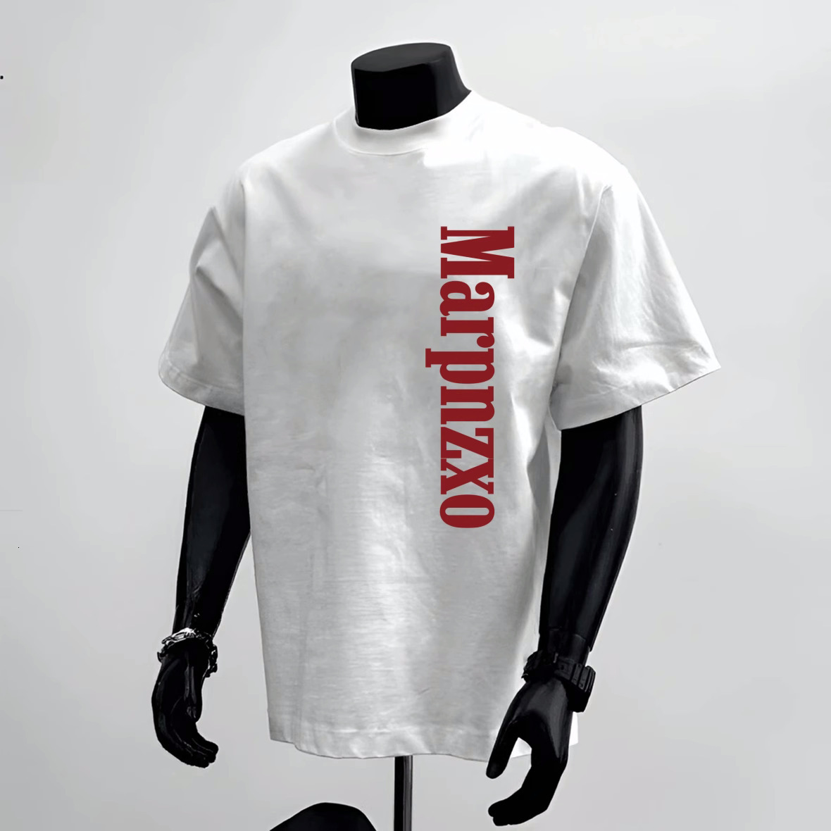 2025 New American Retro Casual Designer T-shirt Neutral Pure Cotton Short Sleeve T-shirt Personalized Printed Loose Sport Men's Short Sleeve Top