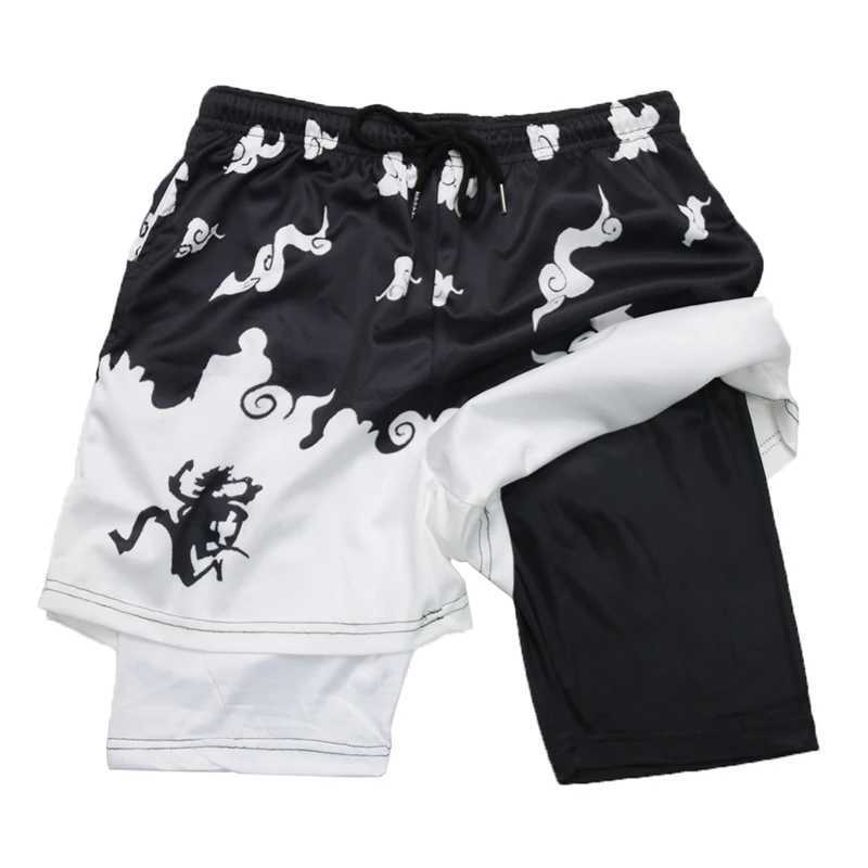 Stylish 3D Print 2 in Running Shorts for Men Gym Workout Athletic Performance Shorts with Pockets Activewear W250219