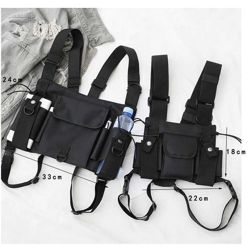 Functional Tactical Chest Bag For Men Women Fashion Bullet Hip Hop Vest Streetwear Bag Waist Pack Airsoft CS Chest Rig Bag GearXJ250219