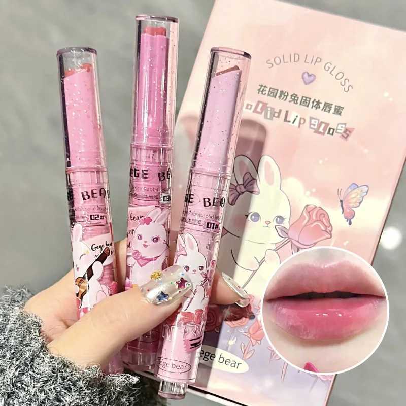 Gegebear Garden Pink Bunny Solid Lip Gloss - Glossy Shine Hydrating Formula and Reduces Lip LinesSummer never wears off makeupW250219
