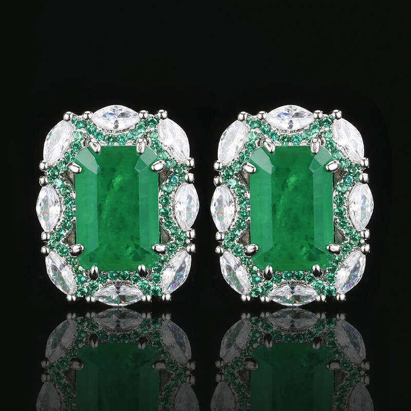 Jewelry set, jewelry necklace, ring, earring, emerald, palace style, high-end, fashionable women's batch