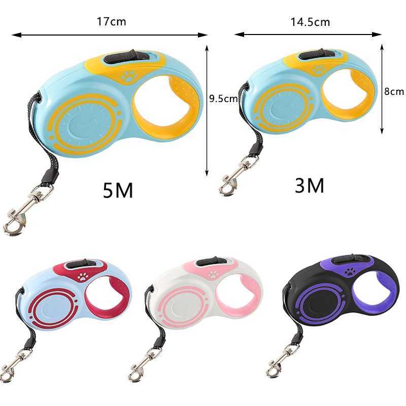 3m 5m Nylon Dog Leash Automatic Retractable Durable Cat Lead Extending Puppy Walking Running Traction Roulette For Small DogsXJ250218