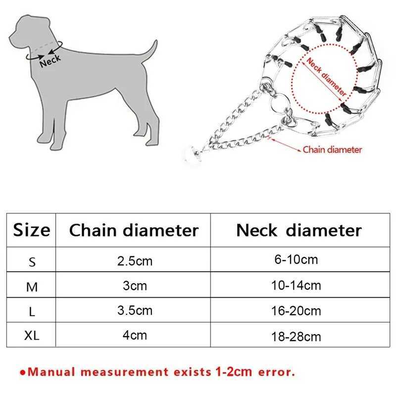 Dog anti pull training collar with adjustable LTI size iron equipped with chrome fork training suffocation clip and rubber tip pet supply W250219