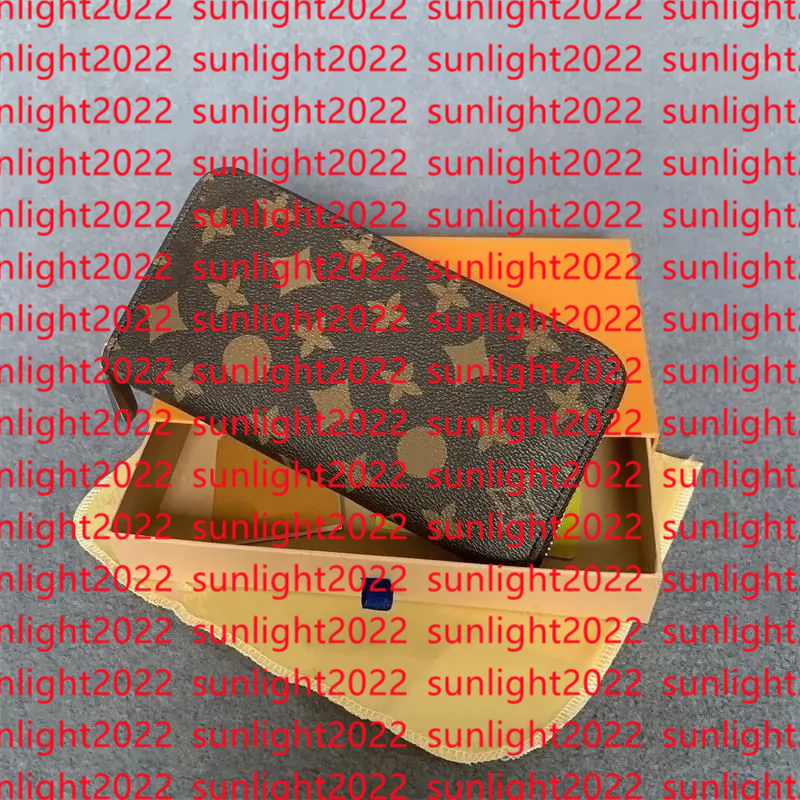 Fashion Designer Wallet Luxurys Women Short Purse Embossed Flower Letters Wallets Credit Card Holders Lady Plaid Money Clutch Bags with Orange Box