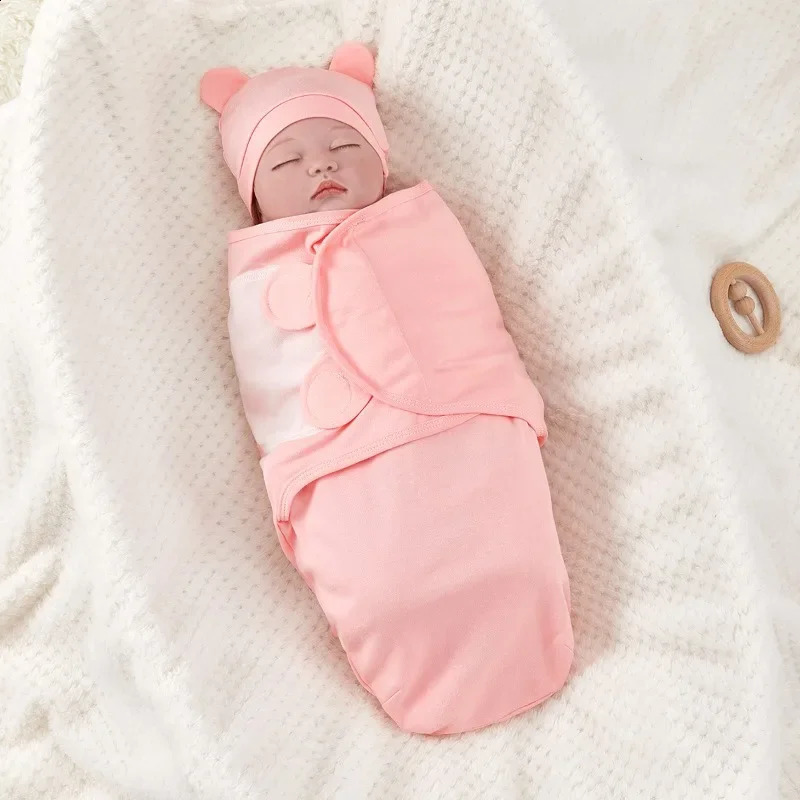 Baby Anti-shock Swaddle Cotton Printed Wrap SpringSummer Baby Wrap Two-piece Baby Anti-kick Blanket Suitable for 0-3 Months 250218