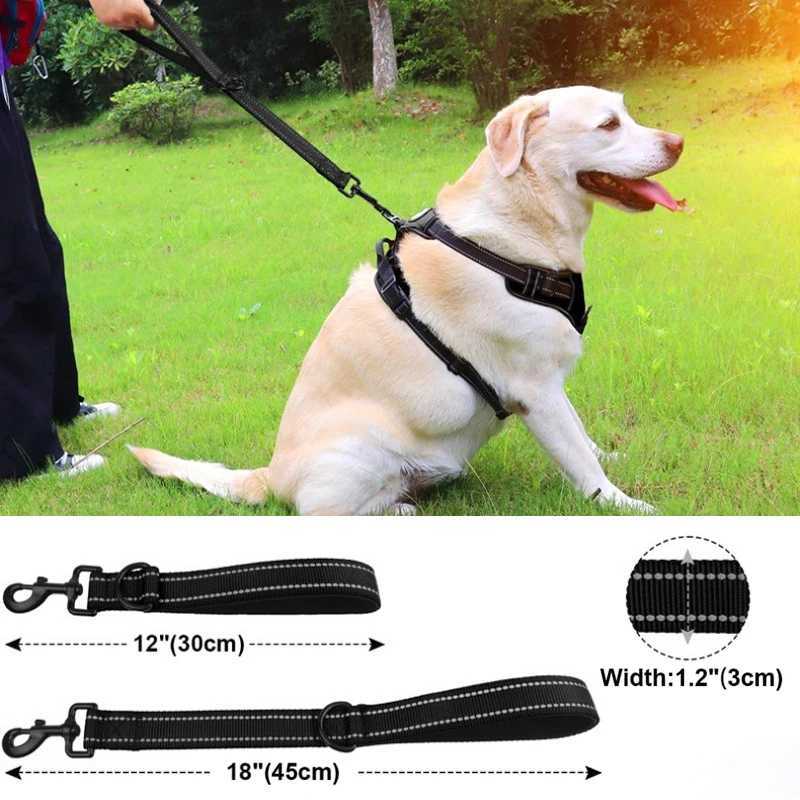 30/45/60cm Dog Leash Short Dogs Leash Nylon Leashes for Large Dog Walking With Zinc Alloy Lock Lockable 360 Degree RotationXJ250218