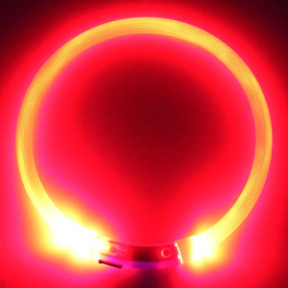 Mini Safety Dog Collar Pet Supplies Anti-lost Rechargeable LED Night Flashing Luminous USB Charging Pet Dog Puppy Neck Collar W250219