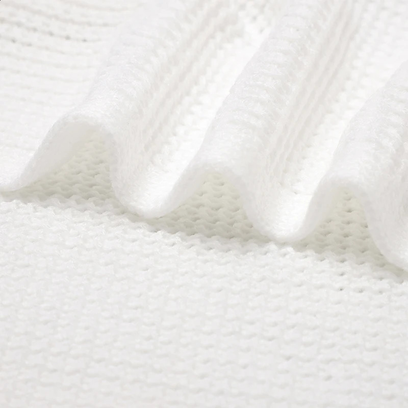Baby Blankets Knitted born Netural Breathable Month Swaddle Wrap Mat for Infant Boy Girl Crib Cellular Children 90*70cm Cover 250218