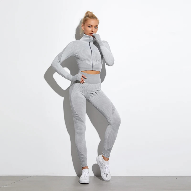 WAREBALL Seamless Yoga Sets Women Fitness Gym Clothing Long Sleeve Shirts High Waist Running Leggings Workout Pants Sports Suits 250219