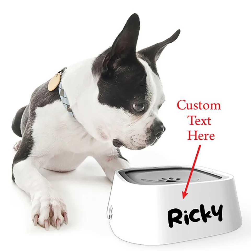 Dog Feeders Custom Dog Drinking Water Bowl No Spill Floating Non-Wetting Mouth Cat Slow Anti-Overflow Water Feeding Dispenser Large Capacity H250218