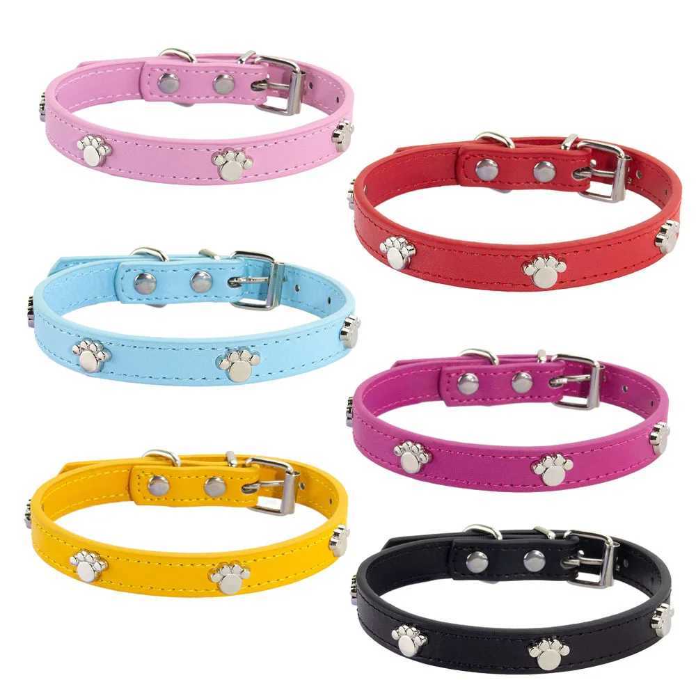 Paw Leather Durable Pet Dog Collars Puppy Pug Collars for Small Large Dog Chihuahua Cat Accessories Pet Collar for Small Dogs W250219