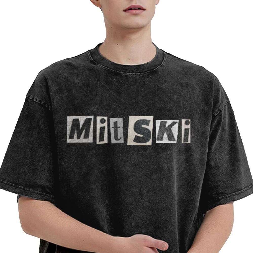 Washed T Shirts Mitski Hip Hop Vintage T-Shirts Oversize Str