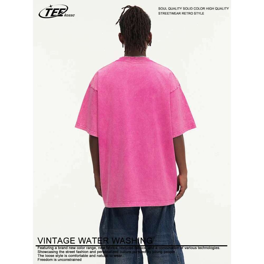 Summer Washed T Shirt Men Women Cotton Loose O-Neck Oversized Tee Couple Korean Y2k Tops Casual Vintage Short Sleeve T-shirt