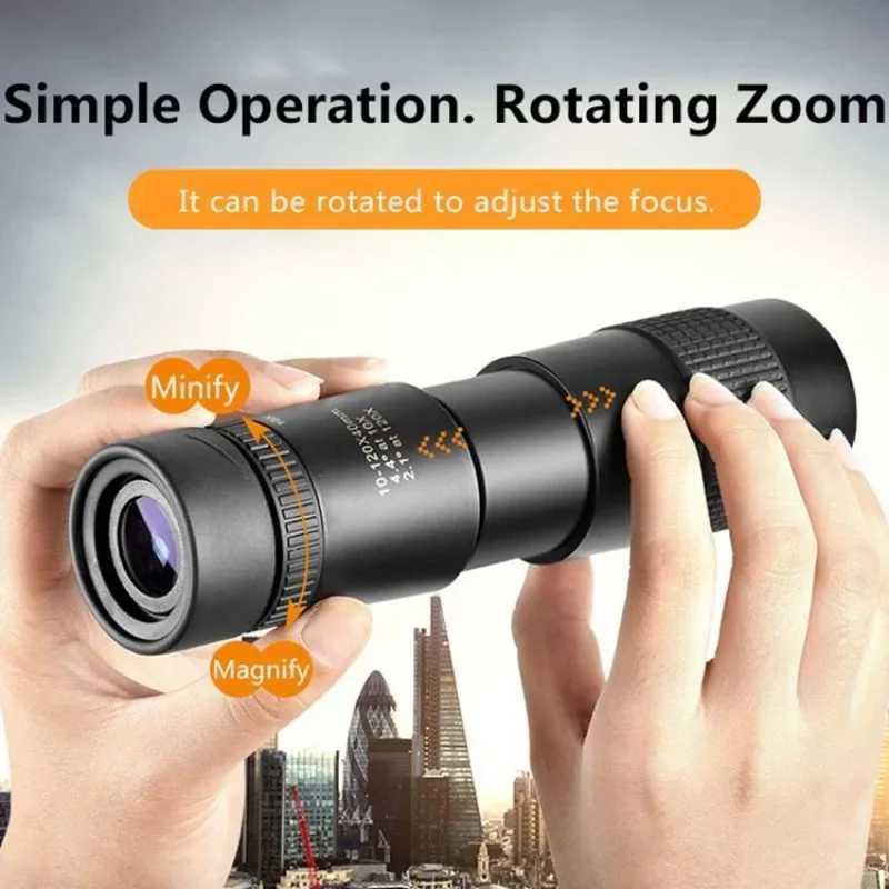 High-Power HD Zoom Mini Monocular Telescope Mobile Phone Camera Super Telephoto Zoom Hunting Telescope 10-300x40 Z250219