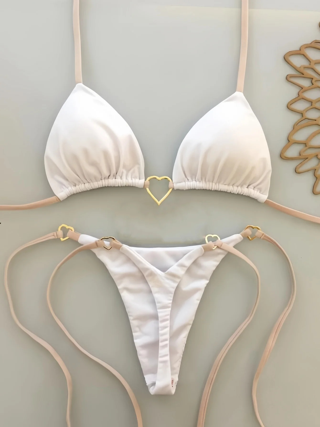 2024 Sexy Low Waisted Bikini Set Swimsuit Female Swimwear Women Solid Strappy Beachwear Bathing Suits Brazilian bikini 250219