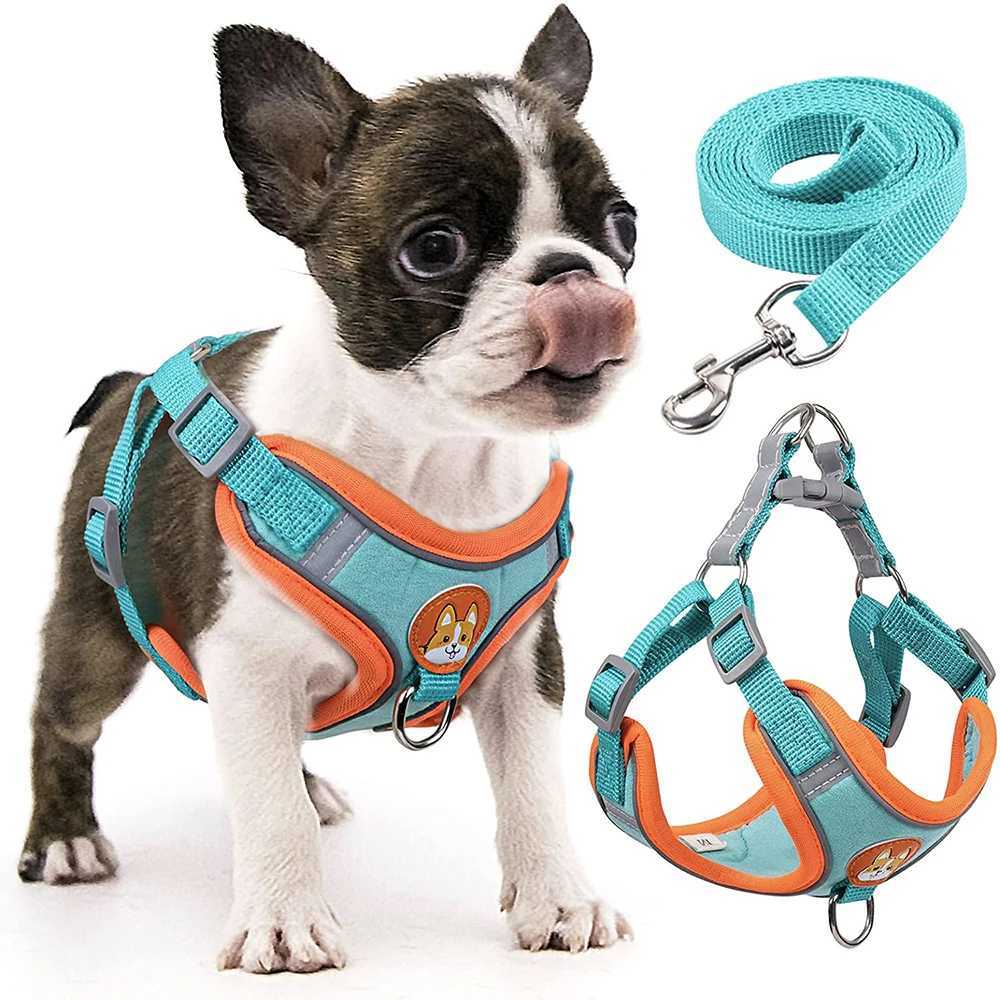 Step-in Dog Harness Small Dog Harness and Leash Set Adjustable Reflective Pet Dog Vest Soft Harness for Puppy Small Medium BreedXJ250218