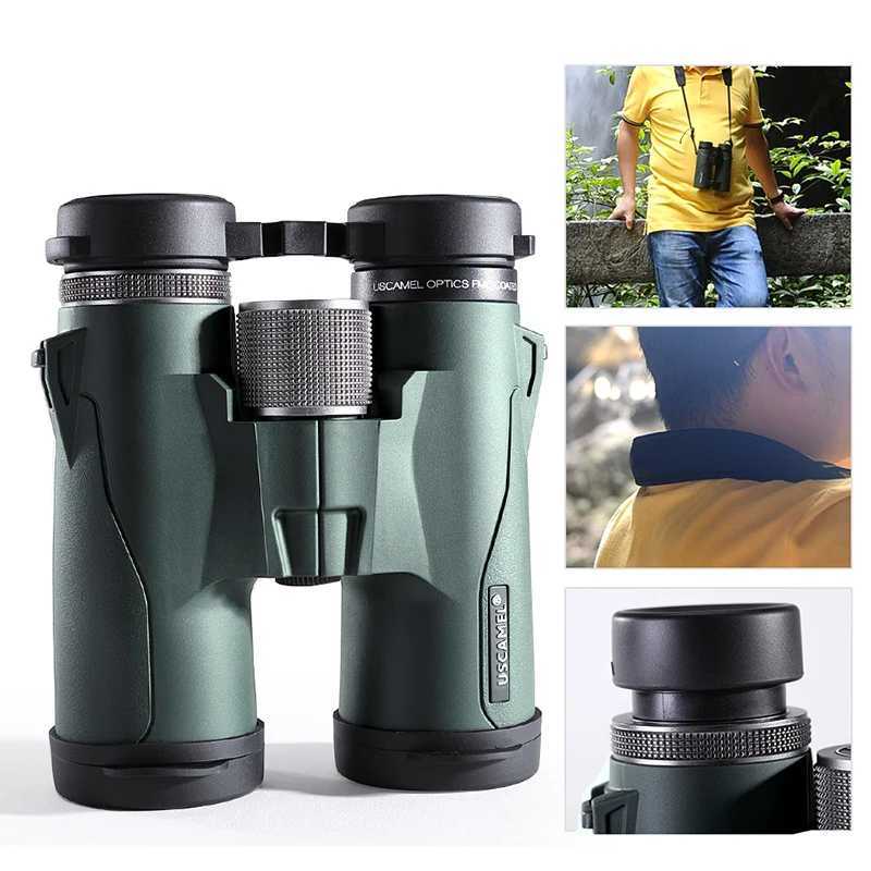 USCAMEL 10x42 8x42 HD BAK4 Binoculars Military High Power Telescope Professional Hunting Outdoor Sports Bird Watching green bla Z250219