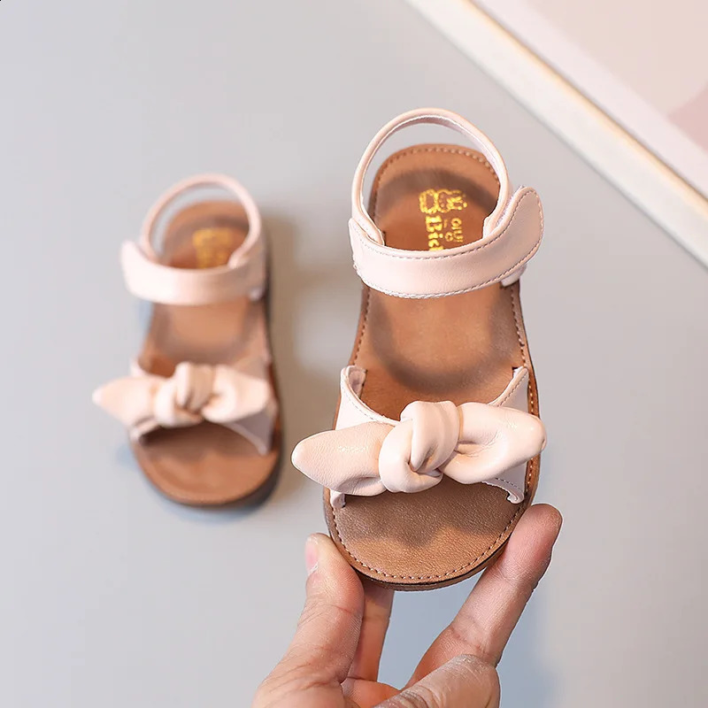 Baby Girls Sandals Kids Beach Shoes Summer Children Sandals Soft Fashion Bow-knot Simple Classic Comfortable Cute 250219