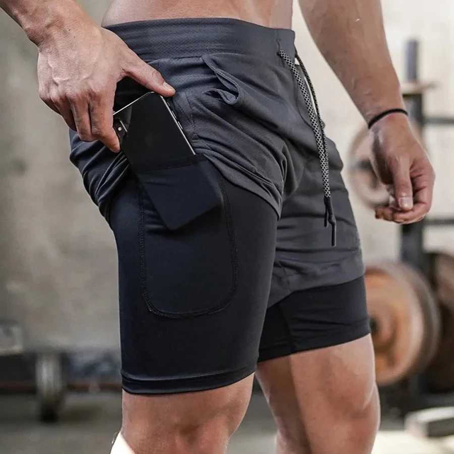 Sports Shorts Men Sportswear Double-deck Running Shorts 2 In Beach Bottoms Summer Gym Fitness Training Jogging Short Pants W250219