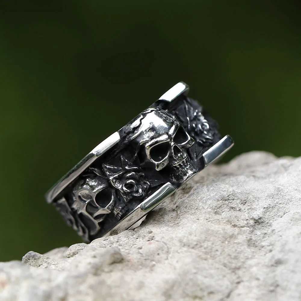 NEW Mens 316L stainless steel rings Vintage SKULL RING for teens punk fashion Jewelry Gift free shippingXJ250219