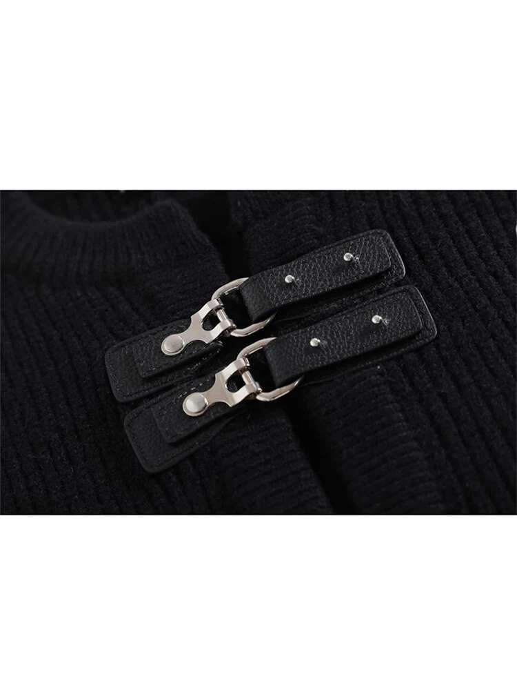 Winter Women Sweater Dark Academia Cardigan Jumper Gob Core Knitwears Designer Japanese Preppy 2000s Aesthetic Y2k Goth New