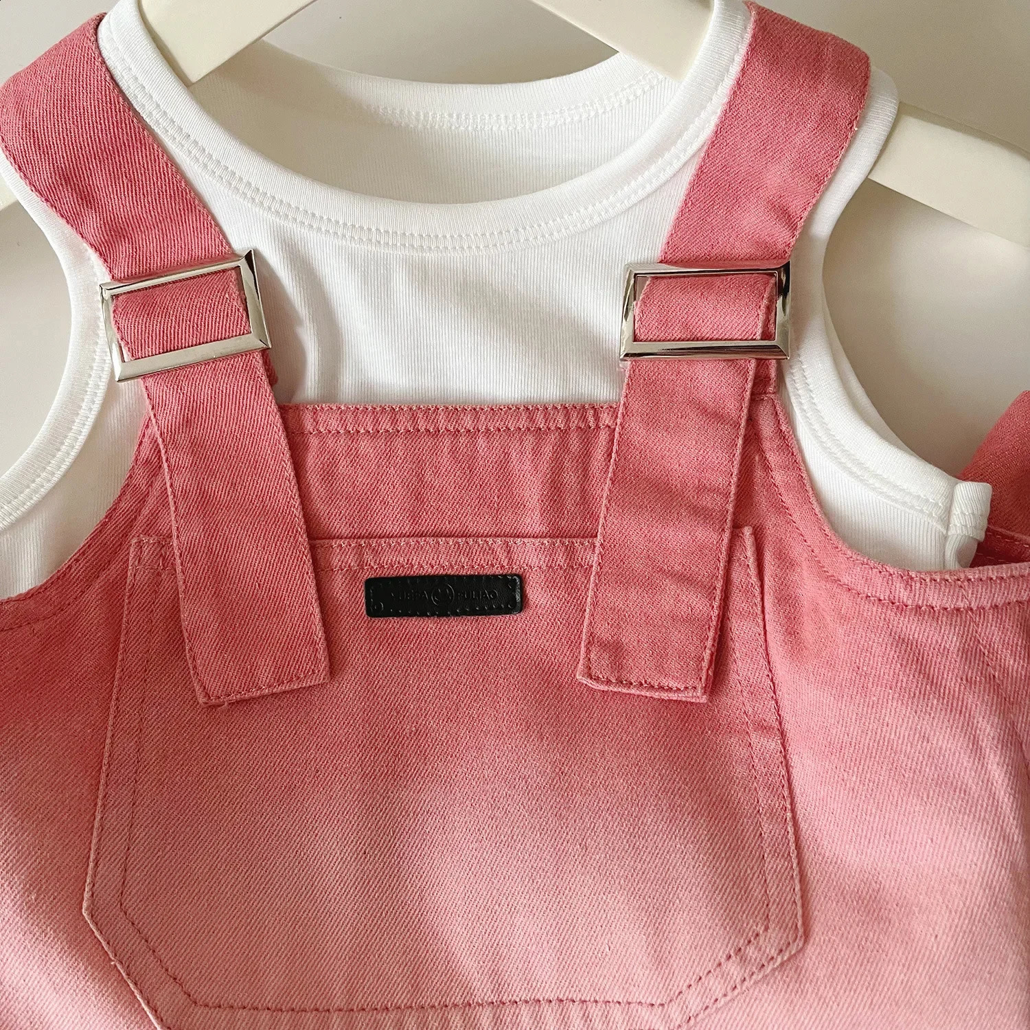 Childrens Sets Summer Korean Girl Jeans 3 Pieces Baby Lovely Simple Fashion 2024 Childrens Clothing Sweet Simple 250218