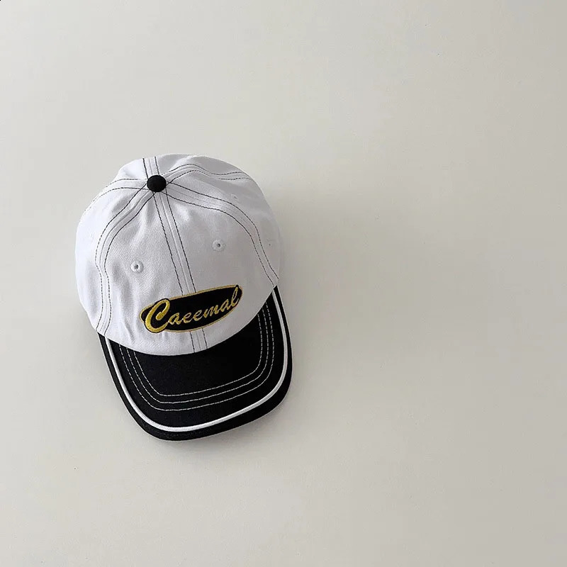 Fashion Letter Kids Baseball Caps For Girls Boys Korea Autumn Childrens Cap Simple Color Embroidery Kids Sun Hat 250219