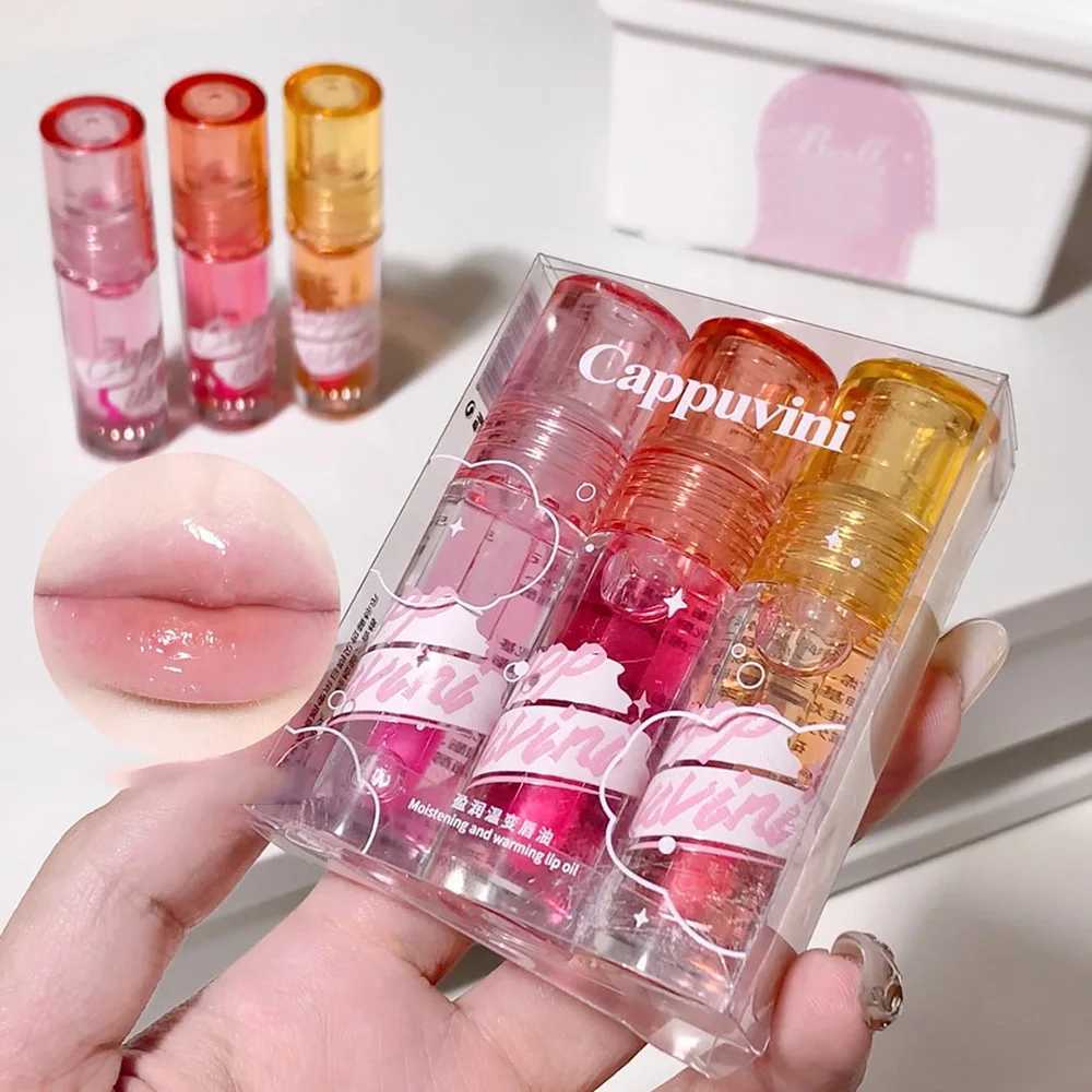 Cappuvini Hydrating Temperature Color Changing Lip Oil Reduces Lip Lines Moisturizing Daily Care Lip Glaze Lip BalmW250219