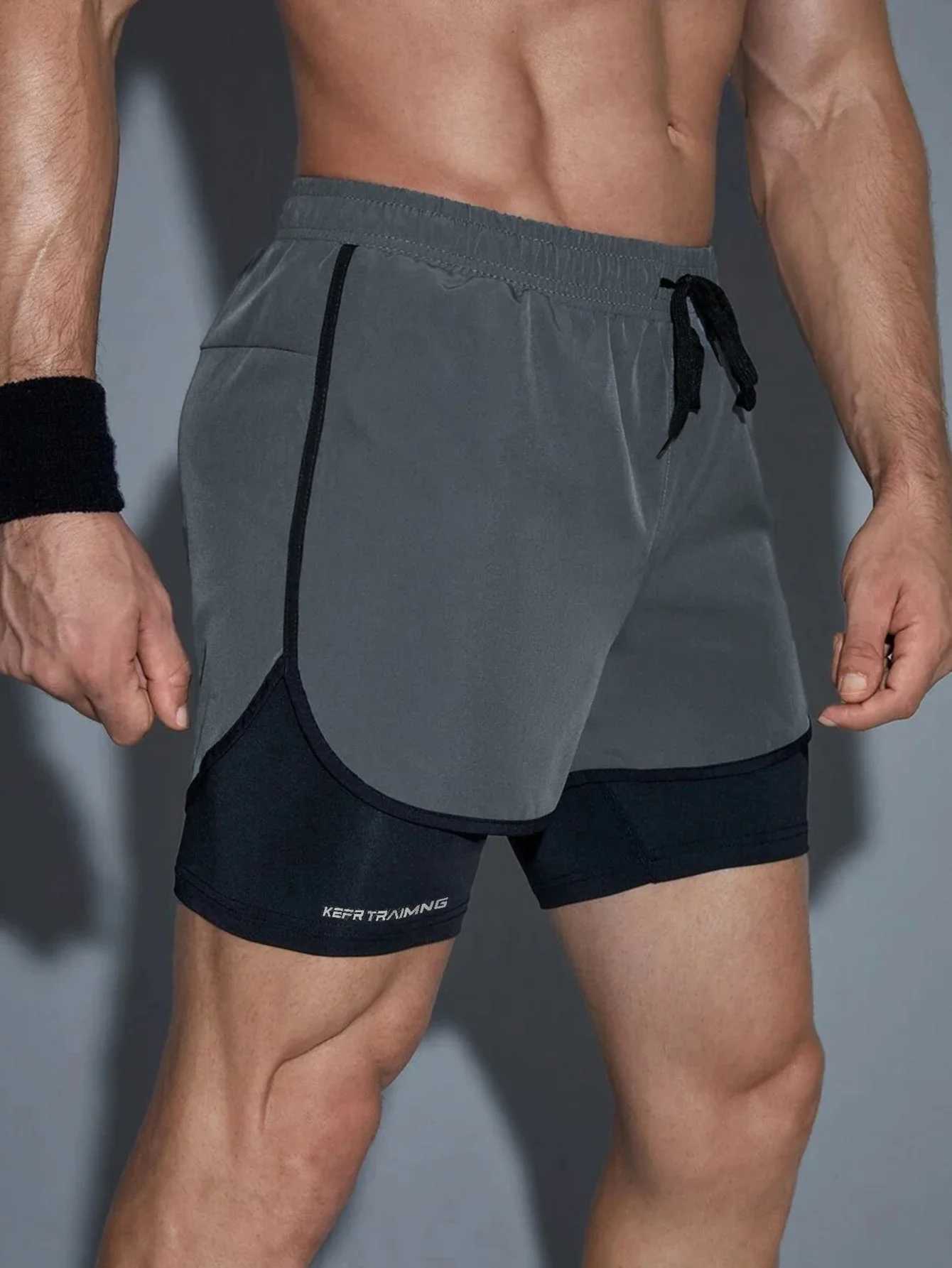 Mens Sportswear 2 In Lightweight Training Shorts Male Clothes For Gym Workout Yoga W250219