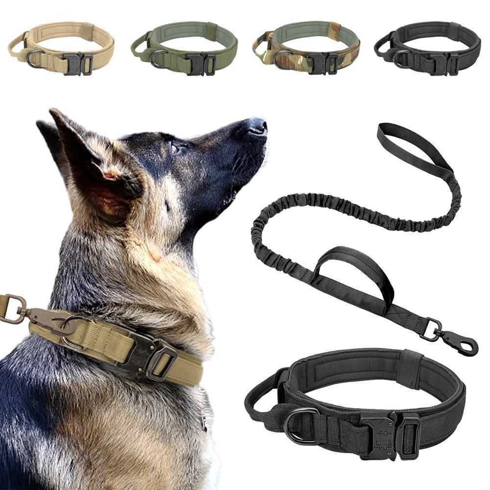 Tactical Dog Collar Military Adjustable Duarable Nylon Lead For Medium Large Walking Training Pet Accessory Breakaway Leash RopeXJ250218