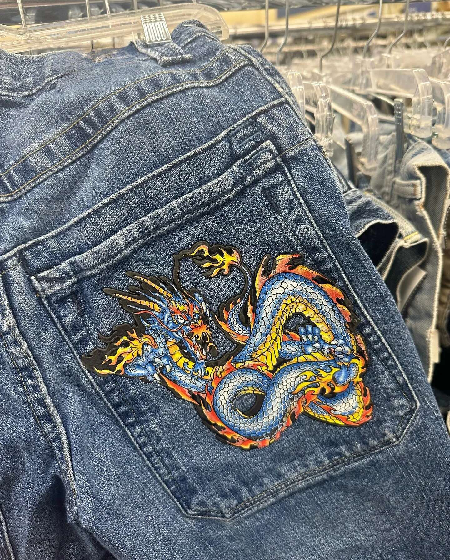 2000s Style Chinese Loong Hip Hop Denim Summer New Designer Loose Denim Shorts Gothic Jorts Y2k Retro Blue Men's Wide Leg Workwear Shorts