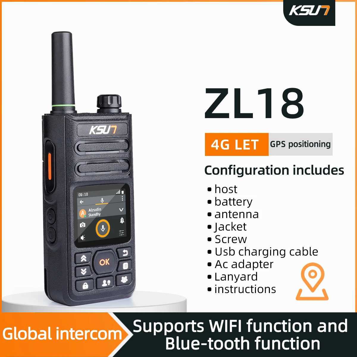 New Walkie Talkie Compatible Zello APP 4g Sim Card WiFi Network Cell Phone Radio Long Range Professional Walkie Talkie KSW-ZL18XJ250219