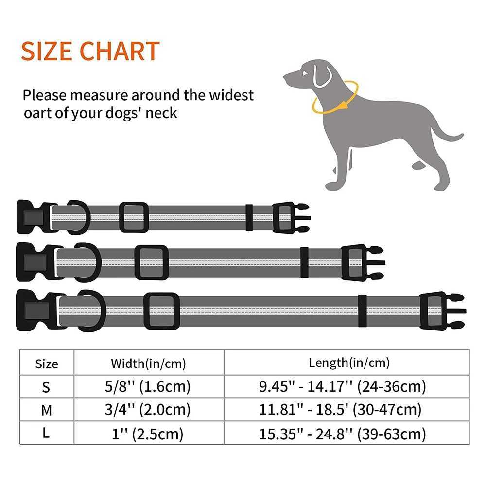 Dog Collar Waterproof Pet Collars Anti-Odor Durable Adjustable Polyester Soft with Reflective Stripe Basic Dog Collars S/M/L W250219