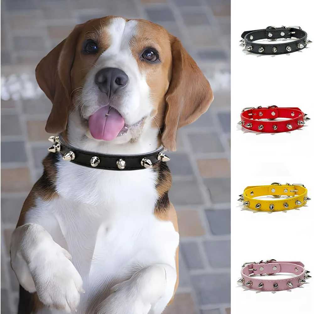 Dog Collars for Small Dogs Spike Rivet Pu Leather Studded Spiked Puppy Collar for Small Breed Pet Boy Dogs Male Cat ChihuahuaXJ250218