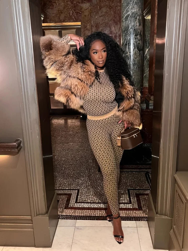 Womens Contrast Colors Skiing Pants 2 Pieces Set Fashion Bodycon O-neck Long Sleeve Tops Pullover Suit High Streetwear 250218