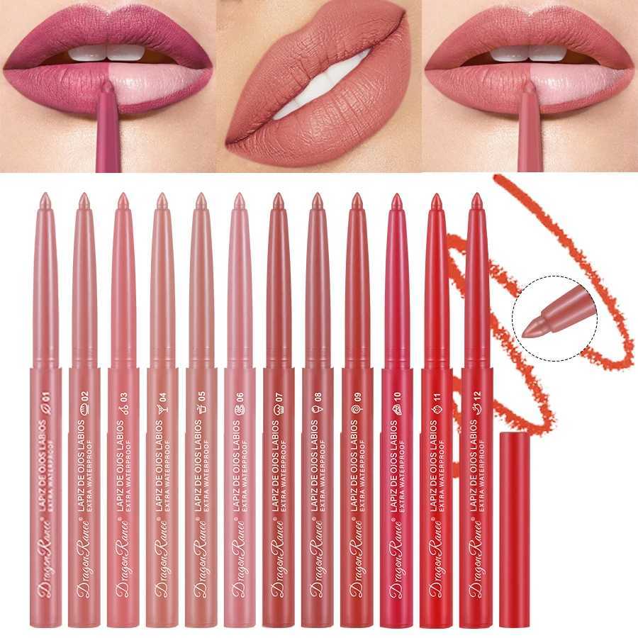 Lip Liner Lipstick Pen Waterproof Long-Lasting Hook Line Lip Pencil Matte Beginner Automatic Lip Liner Bean Paste Color Hook Pen Automatic Rotating Li