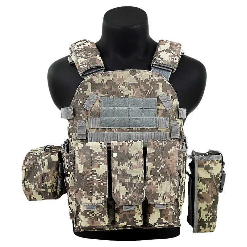Camouflage Tactical Tank Top Hunting Vest Outdoor Field Combat Equipment Multifunctional Real Person CS Training WaistcoatXJ250219