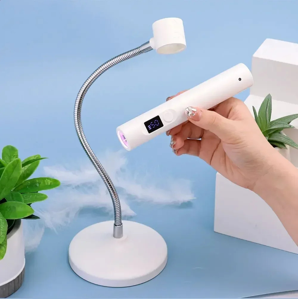 UV Lamp for Nail 2 in 1 Nail Lamp Portable Nail Dryer Stand Hold Handheld UV LED Nail Lamp Mini Nail Drying Light for Home Salon 250214