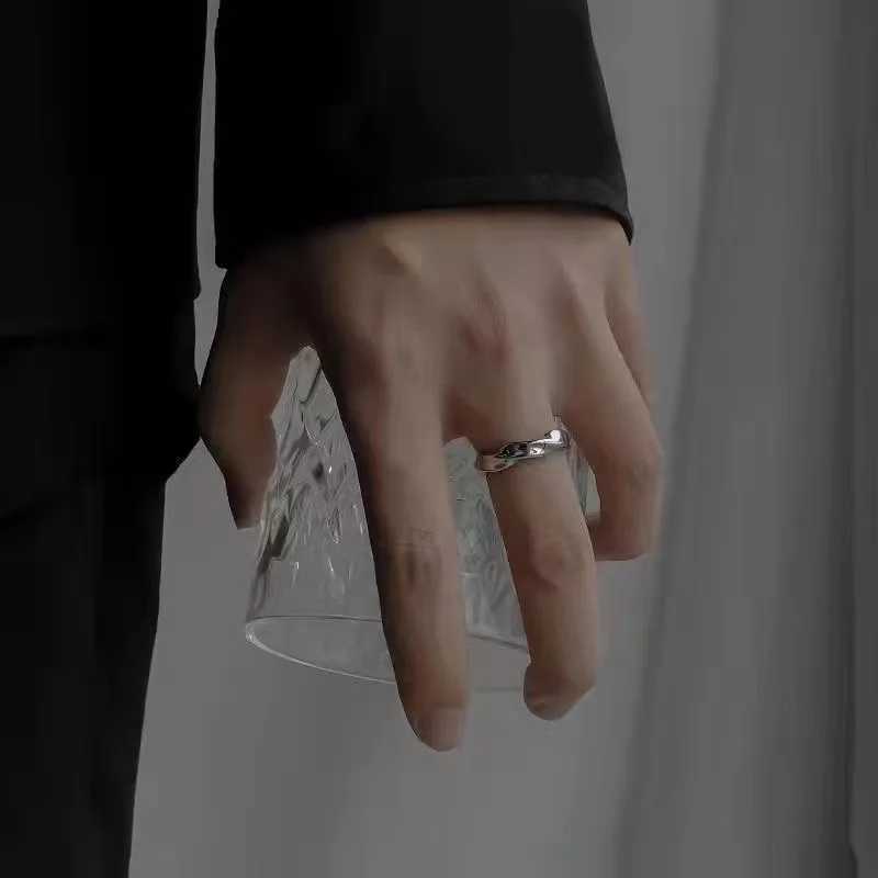 Mobius Wave Ring Silver Color Alloy Open Ring For Women Simple Retro Men Jewelry Trend AccessoriesXJ250219