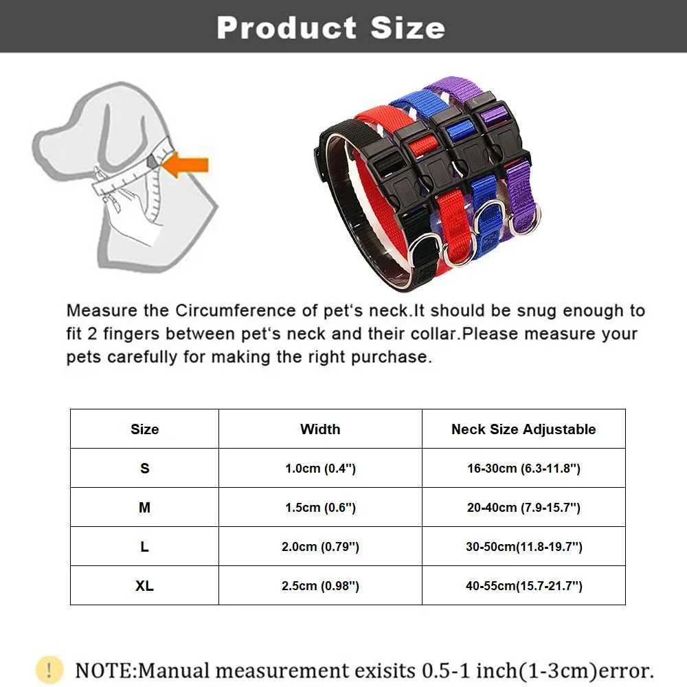 Nylon Dog Collars with Adjustable Pet Dog Collar for Puppy Small Medium and Large Dogs Soft Comfortable Pet Training Collar W250219