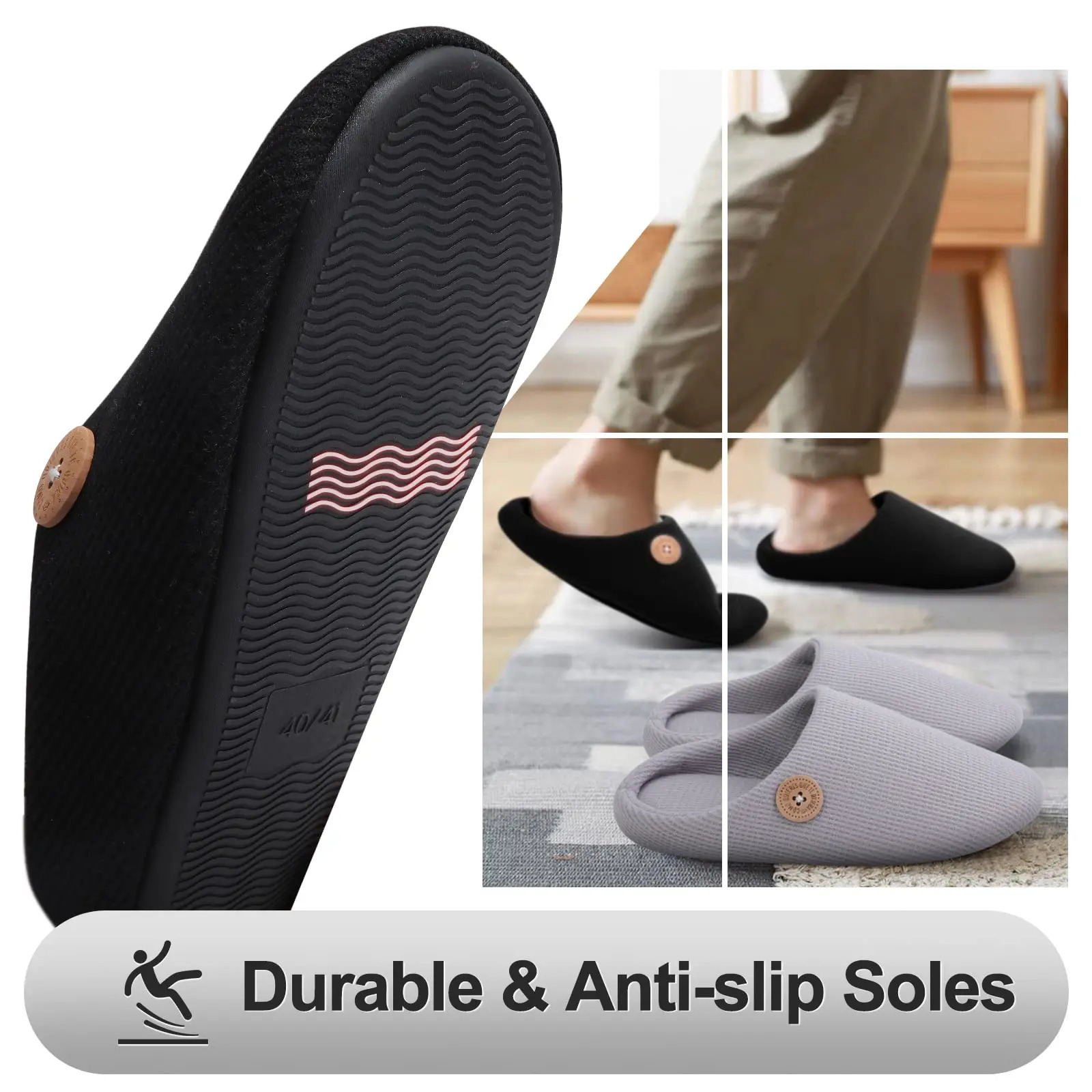 Shevalues Winter Men Mules Slippers Warm Fuzzy House Shoes Men Fluffy Fur Slippers Cotton Flat Shoes Unisex Fur Shoes Large Size 250214