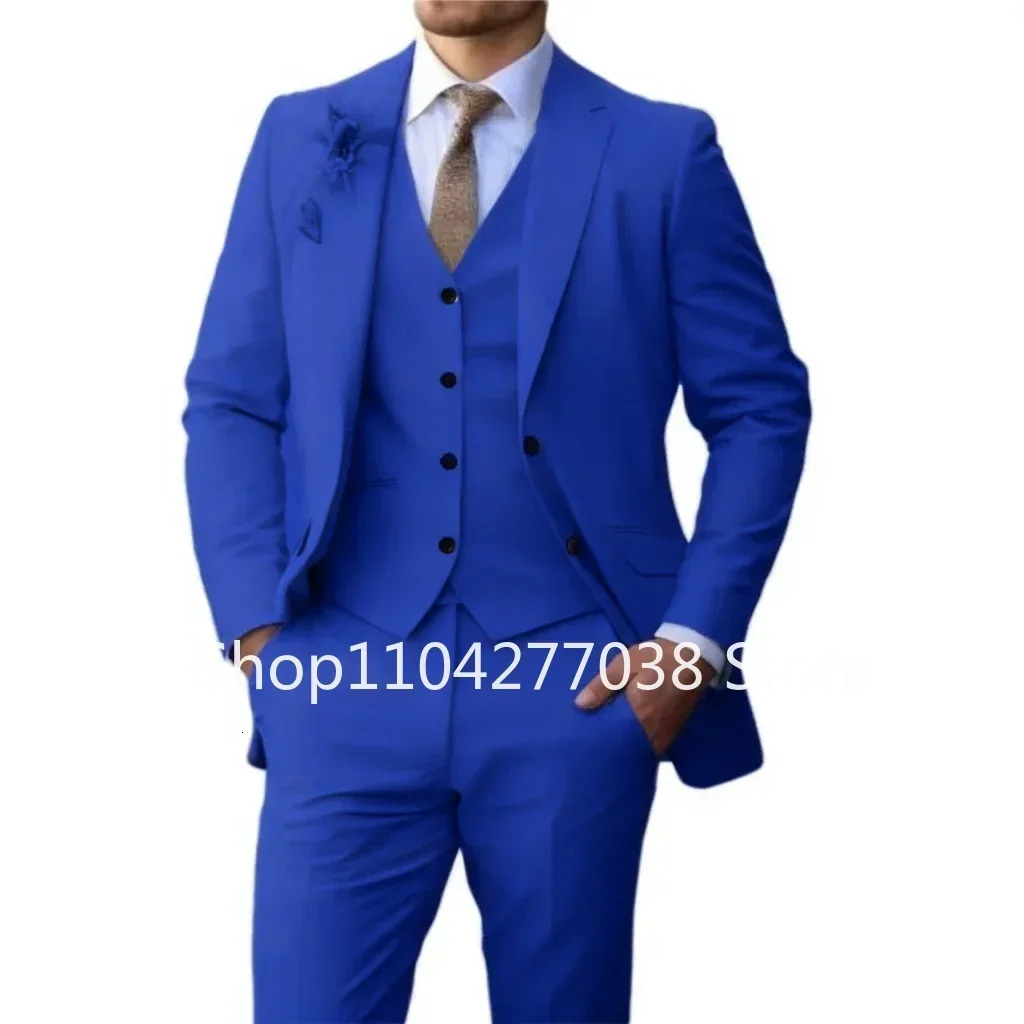 Formal Suit for Men 3piece Blazer Vest and Pant Notched Lapel Fashion Tuxedo Suit for Men Wedding Dresses Business Evening Party 250213