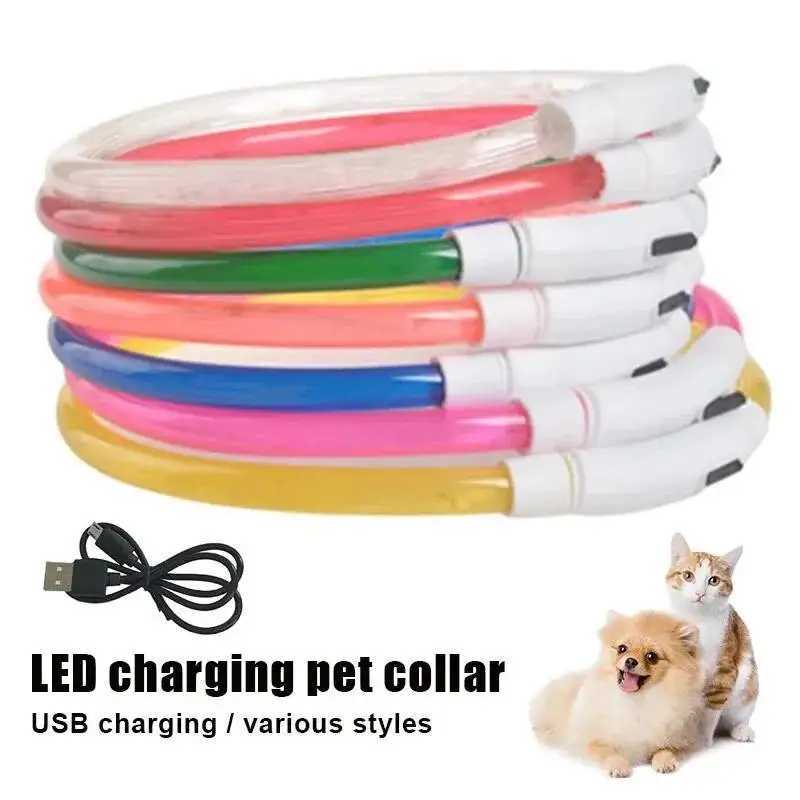 3 Modes Dog Luminous Charge Collar Led Usb Cat Dogs Collars Detachable Night Led Glow Dog Loss Prevention Collar Pet Accessories W250219