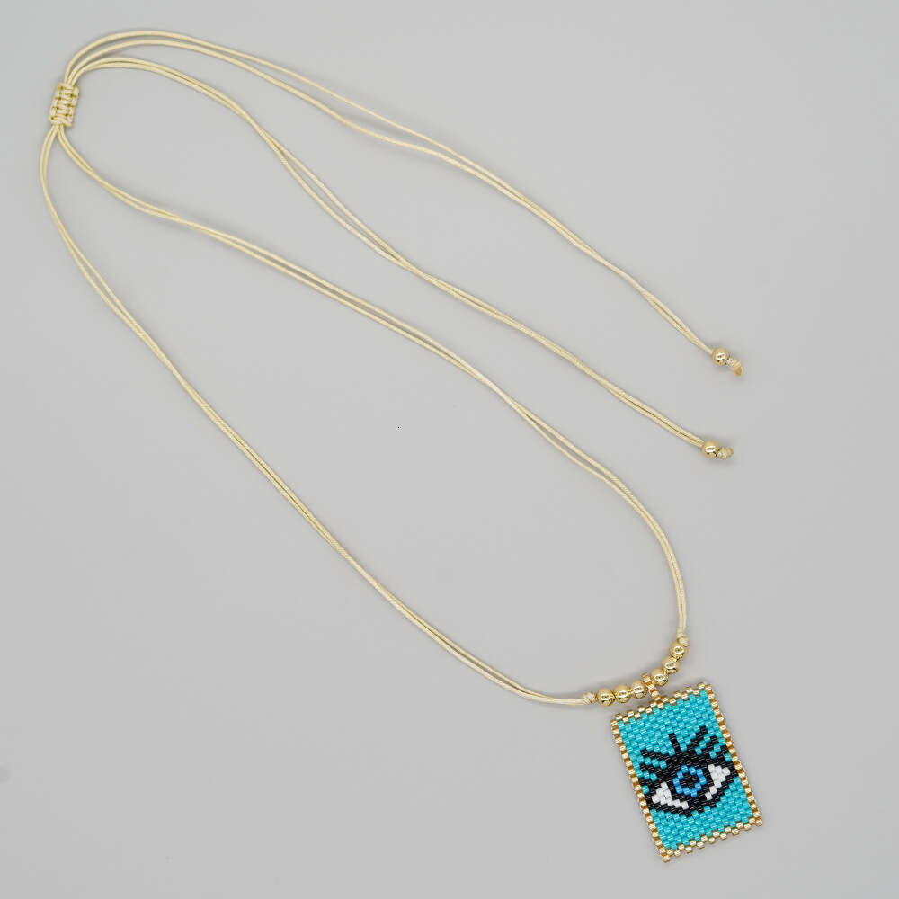 Hot selg copper bead pendant woven rope necklace, fashionable and versatile Bohemian style jewelry necklace