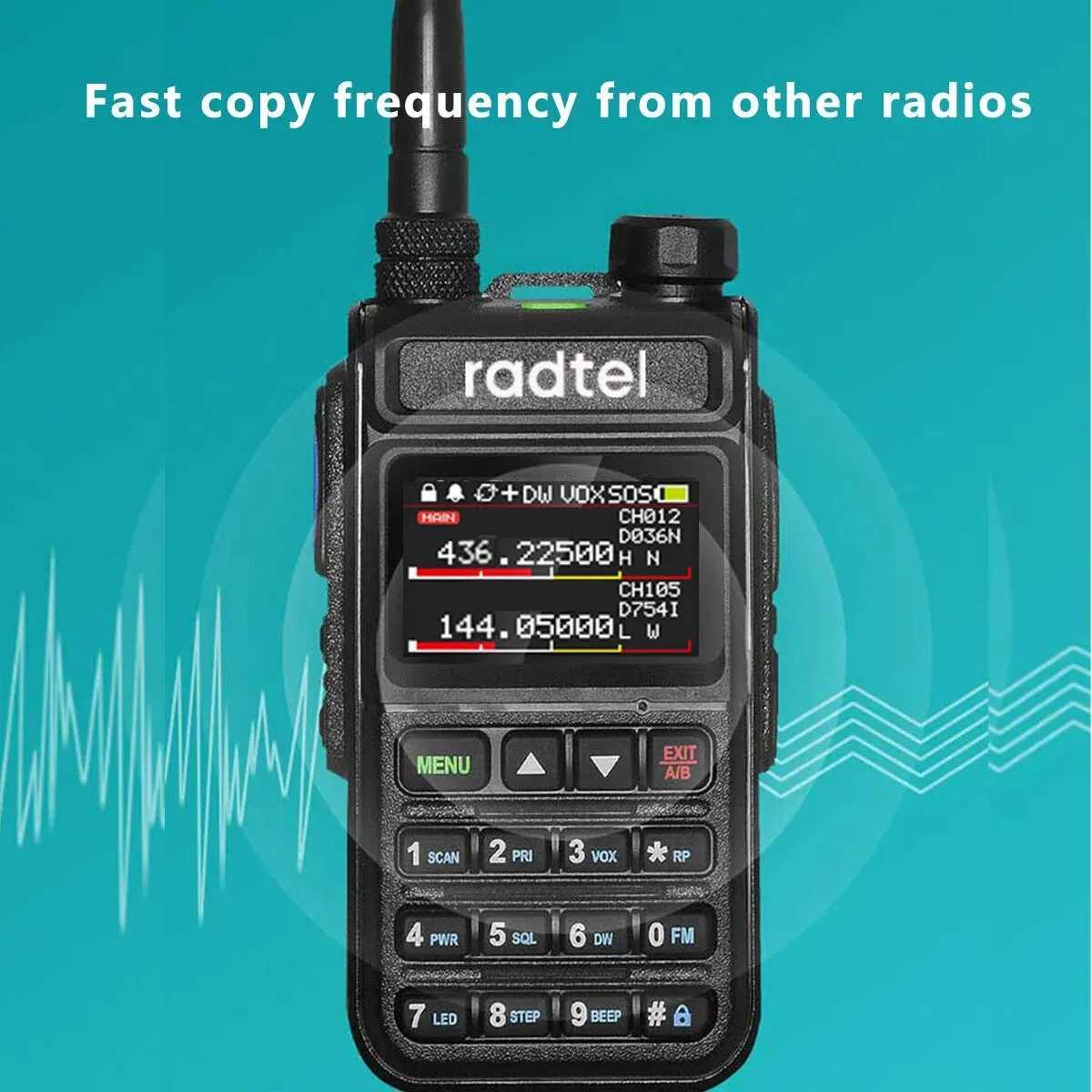 Radtel RT-890 Full Band Ham Radio Amateur 2 Way Radio 999CH Walkie Talkie AM Air Aviation Band Color Scanner Marine NOAA ScanXJ250219