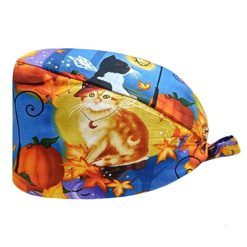 Solid Color Scrub Cap Nurse Uniforms Work Hat with Sweatband Womens Mens Hospital Hats 250219